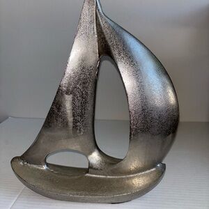 Metal sailboat decor med Nautical beachstyle 14” tall new w/o tags.
